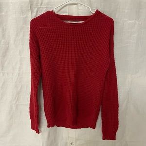 Red knit sweater